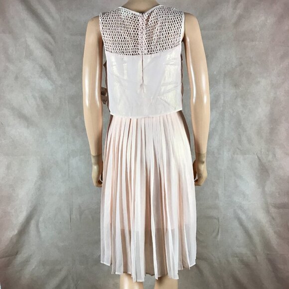 MAISON JULES Crochet-Yoke Pink Shimmer Dress NWT SMALL - Picture 3 of 9